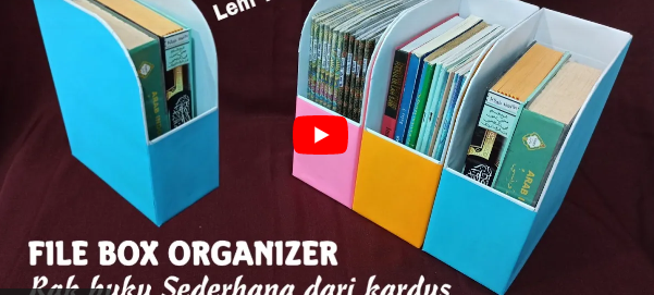 File Box Organizer - Rak buku sederhana dari kardus tanpa lem tembak - Kerajinan dari kardus